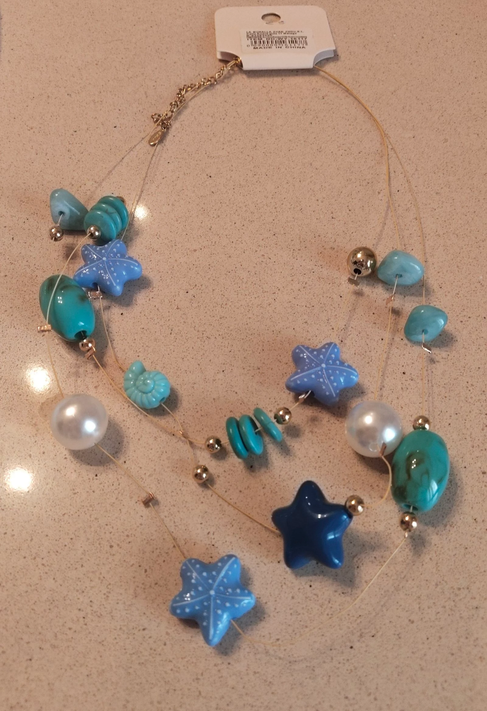Collar con abalorios en tonos azules  – photo 2